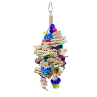 HKM-155667 Wooden Parrot Gnawing Toy for Birds - Engaging Chew Toy for Pets