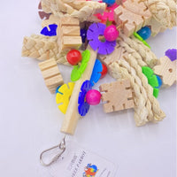 HKM-155667 Wooden Parrot Gnawing Toy for Birds - Engaging Chew Toy for Pets