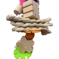 HKM-155667 Wooden Parrot Gnawing Toy for Birds - Engaging Chew Toy for Pets