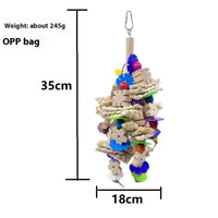 HKM-155667 Wooden Parrot Gnawing Toy for Birds - Engaging Chew Toy for Pets