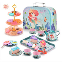 HKM-155731 Afternoon Tea Pretend Play Set with Tinplate Simulation Food for Kids