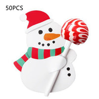 HKM-155859 Snowman Lollipop Decorative Paper Cards - 50 Count for DIY Festive Packaging