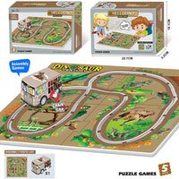 HKM-155987 DIY Puzzle Slot Track Car Set for Preschool Learning and Creative Play, Ages 2 to 13, Includes Pull Back Vehicles