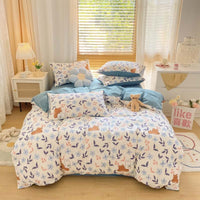 HKM-156051 Pure Cotton Brushed Four-Piece Thick Bedding Set in Various Patterns