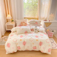 HKM-156051 Pure Cotton Brushed Four-Piece Thick Bedding Set in Various Patterns