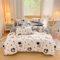HKM-156051 Pure Cotton Brushed Four-Piece Thick Bedding Set in Various Patterns