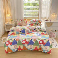 HKM-156051 Pure Cotton Brushed Four-Piece Thick Bedding Set in Various Patterns