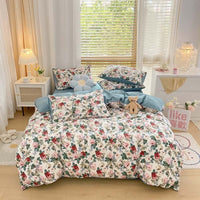 HKM-156051 Pure Cotton Brushed Four-Piece Thick Bedding Set in Various Patterns