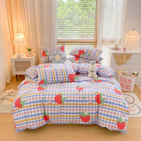 HKM-156051 Pure Cotton Brushed Four-Piece Thick Bedding Set in Various Patterns