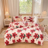 HKM-156051 Pure Cotton Brushed Four-Piece Thick Bedding Set in Various Patterns