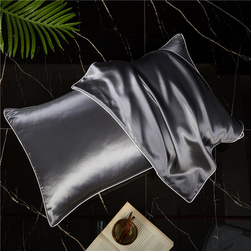 HKM-156179 Solid Color Silk Satin Pillowcase - Single-Sided, 48x74 cm, Soft and Durable