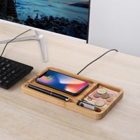 HKM-156243 Bamboo Wood Wireless Charger with 9V Output and 1000mA Charging Current