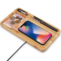 HKM-156243 Bamboo Wood Wireless Charger with 9V Output and 1000mA Charging Current