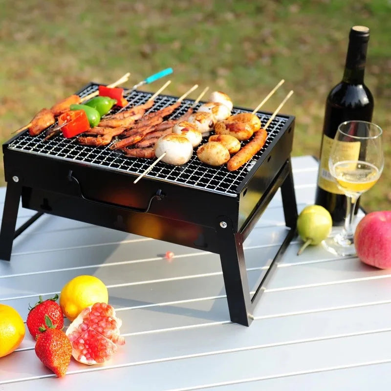 KTX-156243 Large Carbon Barbecue Grill for Outdoor Cooking, Camping, and Garden Parties - Foldable Design