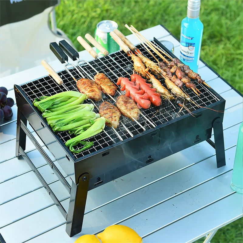 KTX-156243 Large Carbon Barbecue Grill for Outdoor Cooking, Camping, and Garden Parties - Foldable Design