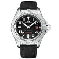HKM-156243 Luminous Mechanical Sports Watch with Calendar, Waterproof and Durable Leather Strap, 45mm Dial