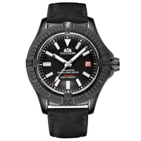 HKM-156243 Luminous Mechanical Sports Watch with Calendar, Waterproof and Durable Leather Strap, 45mm Dial