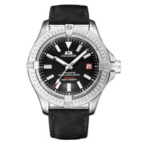 HKM-156243 Luminous Mechanical Sports Watch with Calendar, Waterproof and Durable Leather Strap, 45mm Dial