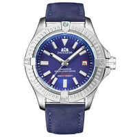 HKM-156243 Luminous Mechanical Sports Watch with Calendar, Waterproof and Durable Leather Strap, 45mm Dial