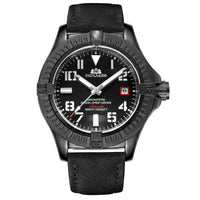 HKM-156243 Luminous Mechanical Sports Watch with Calendar, Waterproof and Durable Leather Strap, 45mm Dial