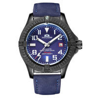 HKM-156243 Luminous Mechanical Sports Watch with Calendar, Waterproof and Durable Leather Strap, 45mm Dial