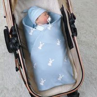 HKM-156307 Cute Animal Pattern Knitted Cotton Blanket for Infants and Toddlers, 100x80cm in Multiple Colors