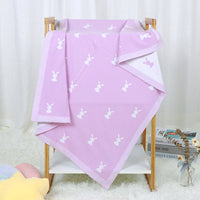 HKM-156307 Cute Animal Pattern Knitted Cotton Blanket for Infants and Toddlers, 100x80cm in Multiple Colors