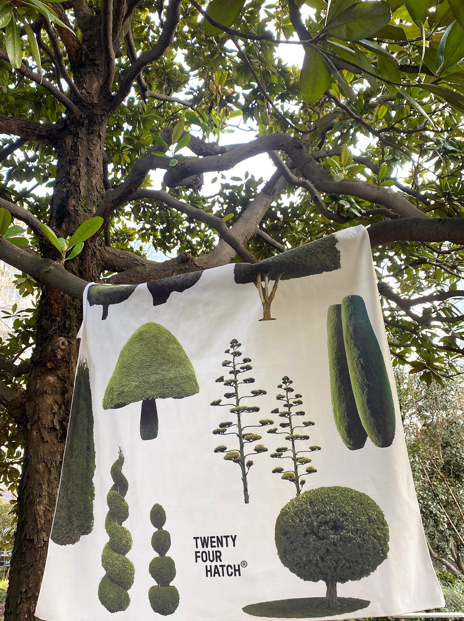 HKM-156435 Cute Tree Nordic Tapestry Wall Hanging - Plush Plants and Flowers Design (1000MM x 1200MM)