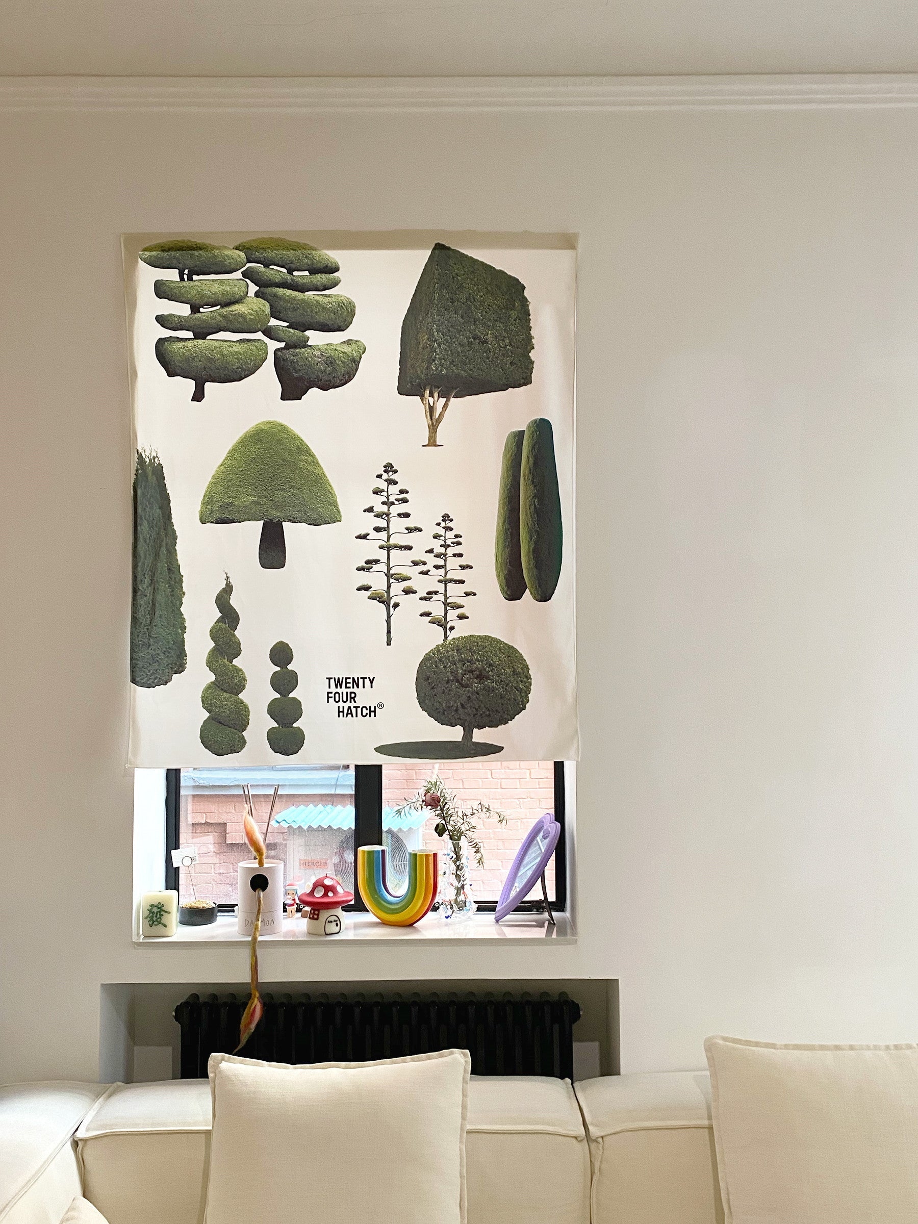 HKM-156435 Cute Tree Nordic Tapestry Wall Hanging - Plush Plants and Flowers Design (1000MM x 1200MM)
