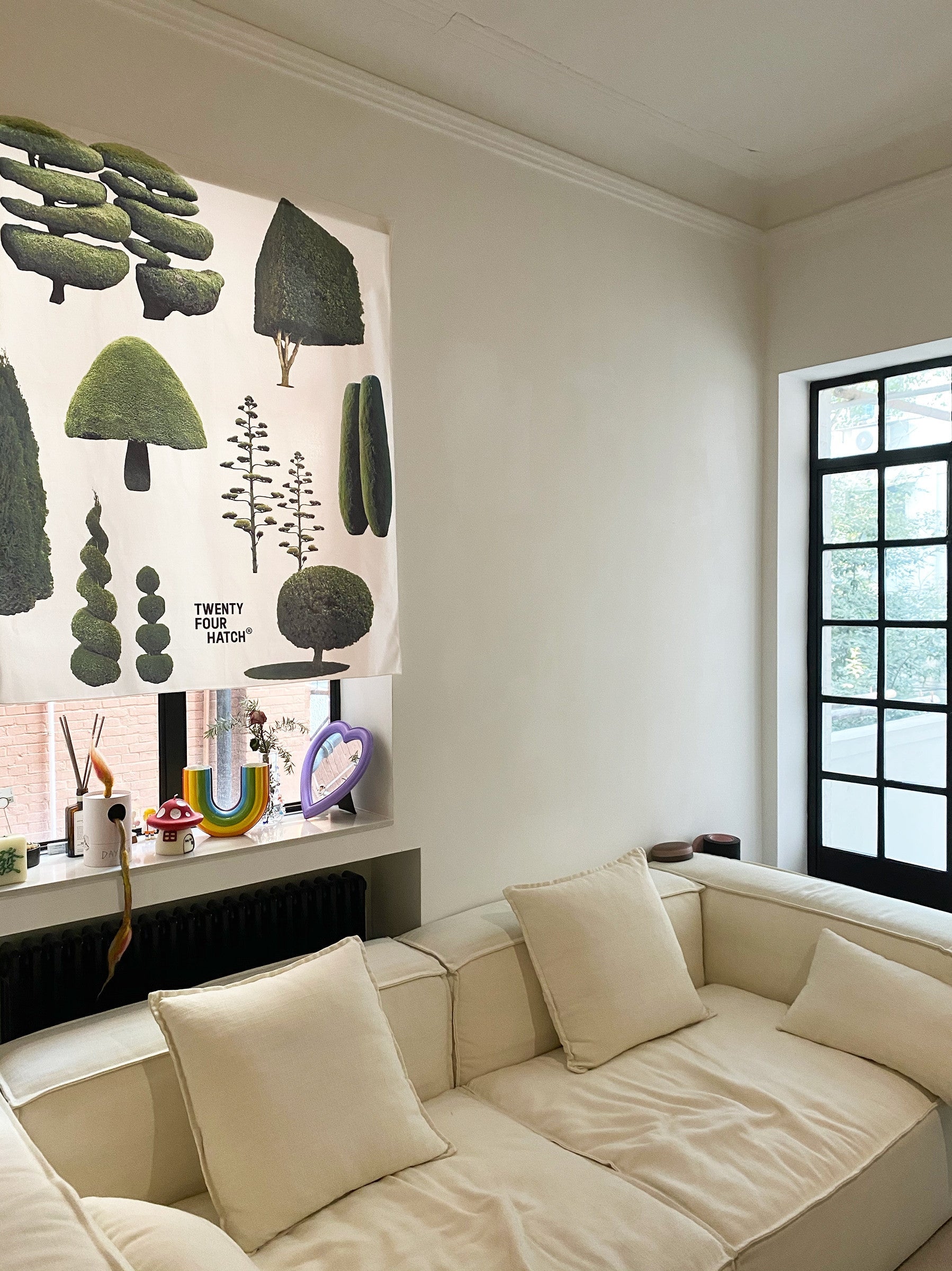 HKM-156435 Cute Tree Nordic Tapestry Wall Hanging - Plush Plants and Flowers Design (1000MM x 1200MM)