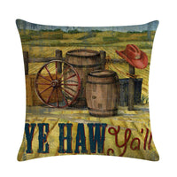 HKM-156435 Wild West-Themed Throw Pillow Cover in PP Stretch Cotton, 45cm x 45cm