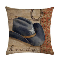 HKM-156435 Wild West-Themed Throw Pillow Cover in PP Stretch Cotton, 45cm x 45cm