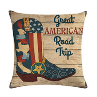 HKM-156435 Wild West-Themed Throw Pillow Cover in PP Stretch Cotton, 45cm x 45cm