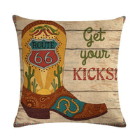 HKM-156435 Wild West-Themed Throw Pillow Cover in PP Stretch Cotton, 45cm x 45cm