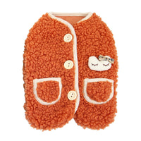 HKM-156499 Cozy Velvet Vest for Pets in Orange, Bean Green, and Gray - Sizes S to XXL