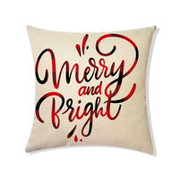 HKM-156563 Nordic Style Christmas Linen Pillow Cover with Plant and Flower Print, 45x45cm