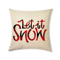 HKM-156563 Nordic Style Christmas Linen Pillow Cover with Plant and Flower Print, 45x45cm