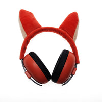 HKM-156627 Children's Soundproof Earmuffs in Cartoon Flannel - Fox, Frog, Giraffe Designs