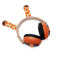 HKM-156627 Children's Soundproof Earmuffs in Cartoon Flannel - Fox, Frog, Giraffe Designs