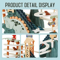 HKM-156691 Dinosaur Climbing Slide Toy with Light and Music for Kids, Electric Race Track Set