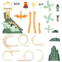 HKM-156691 Dinosaur Climbing Slide Toy with Light and Music for Kids, Electric Race Track Set