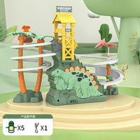 HKM-156691 Dinosaur Climbing Slide Toy with Light and Music for Kids, Electric Race Track Set