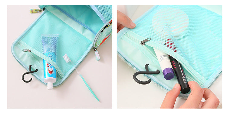HKM-156819 Large-Capacity Nylon Wash Bag with Double Chain Head and 4 Inner Mesh Storage Pockets, 26x13x28cm