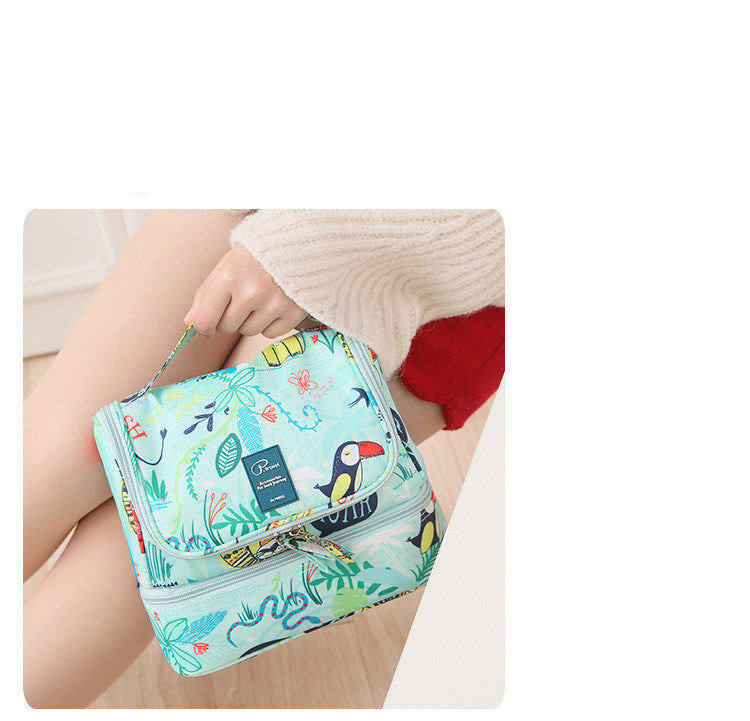 HKM-156819 Large-Capacity Nylon Wash Bag with Double Chain Head and 4 Inner Mesh Storage Pockets, 26x13x28cm