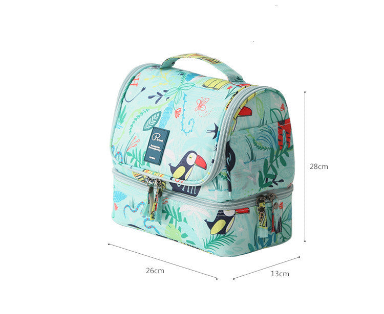 HKM-156819 Large-Capacity Nylon Wash Bag with Double Chain Head and 4 Inner Mesh Storage Pockets, 26x13x28cm