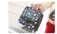 HKM-156819 Large-Capacity Nylon Wash Bag with Double Chain Head and 4 Inner Mesh Storage Pockets, 26x13x28cm