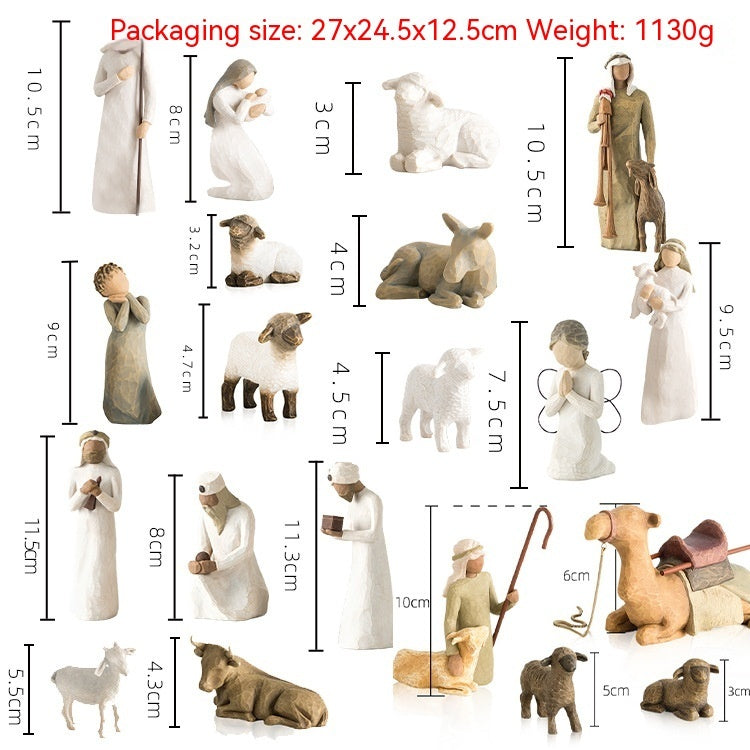 HKM-157011 20-Piece Nativity Scene Manger Resin Crafts Kit