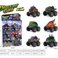 HKM-157139 Dinosaur-Themed Pull-Back Toy Cars for Kids – Inertia Mini Vehicle, Realistic Design, Plastic Construction