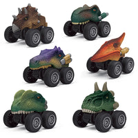 HKM-157139 Dinosaur-Themed Pull-Back Toy Cars for Kids – Inertia Mini Vehicle, Realistic Design, Plastic Construction