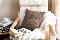 HKM-157267 Coarse Wool Knitted Cushion Cover - Modern Simple Design, 45x45cm, Acrylic Material